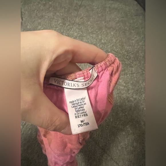 victoria’s secret pink red lace outline cozy lightweight pj shorts - Picture 3 of 4